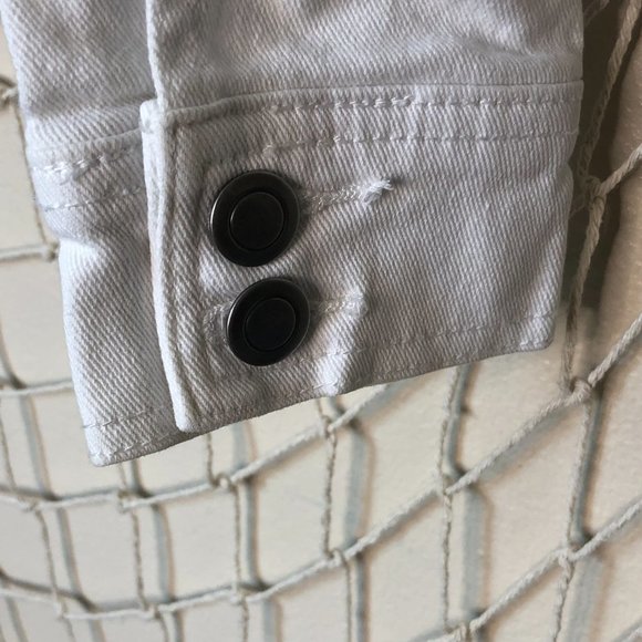 PRANA White Slate Rim Denim Jacket Lightly Distressed XS - Picture 12 of 15